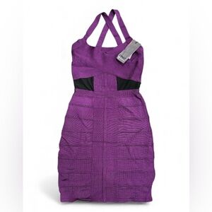 Women's Spaghetti Strap bodycon Bandage Dress Purple Size Small
